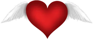 Red Heart With Wings PNG Image