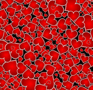 Red Hearts Pattern Background PNG image with transparent background