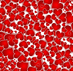 Red Hearts Pattern Background PNG Image