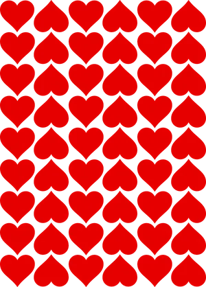 Red Hearts Pattern Background PNG Image