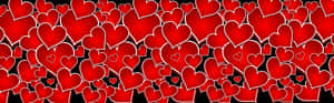 Red Hearts Pattern Banner PNG image with transparent background