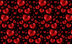 Red Hearts Pattern Texture PNG with transparent background