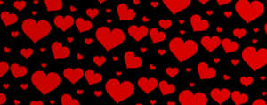 Red Hearts Pattern Texture PNG with transparent background