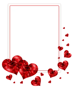 Red Hearts Postcard Template PNG Image