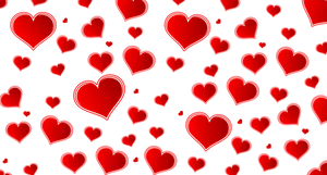 Red Heartson Black Background Pattern PNG Image