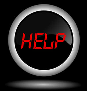 Red Help Button Graphic PNG with transparent background