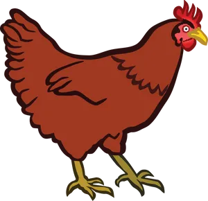 Red Hen Illustration PNG Image