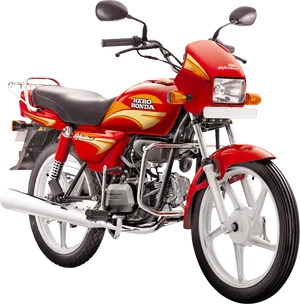 Red Hero Honda Motorcycle PNG Image