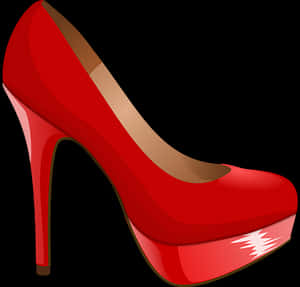 Red High Heel Shoe Illustration PNG with transparent background