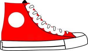 Red High Top Sneaker Illustration PNG Image