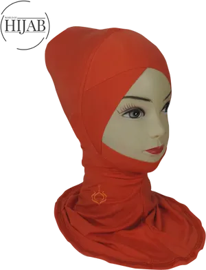 Red Hijab Mannequin Display PNG Image