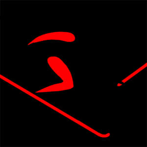 Red Hockey Player Silhouette PNG image with transparent background