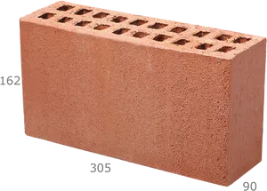 Red Hollow Brick Dimensions PNG Image