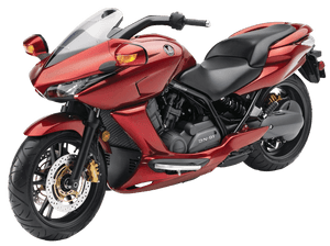 Red Honda Motorcycle Profile View PNG image with transparent background