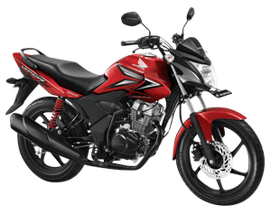 Red Honda Motorcycle Profile View PNG image with transparent background