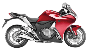 Red Honda Sport Motorcycle Profile View PNG image with transparent background