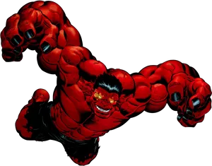 Red Hulk Power Punch PNG Image
