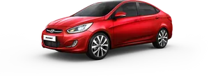 Red Hyundai Accent Sedan PNG Image