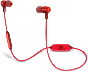 Red J B L Earbuds PNG Image