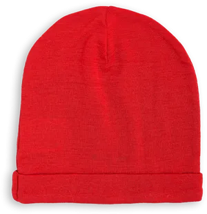 Red Knit Beanie Hat PNG Image