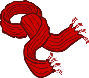 Red Knitted Scarf Illustration PNG