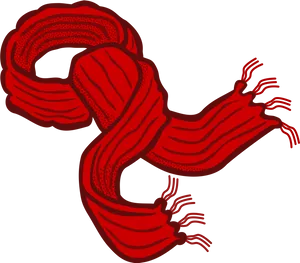 Red Knitted Scarf Illustration PNG Image