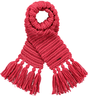 Red Knitted Scarfwith Tassels.png PNG