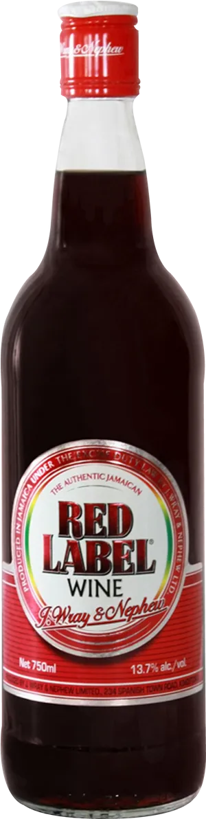 Red Label Wine Bottle PNG Image