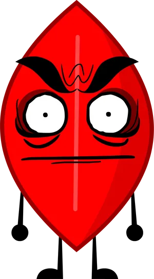 Red Leaf Character Cartoon PNG Image