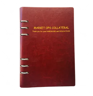 Red Leather Binder Market Ops Collateral PNG Image