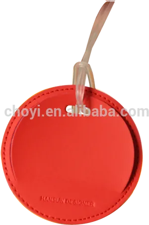 Red Leather Luggage Tag PNG Image