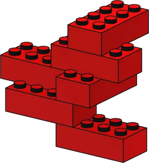 Red Lego Bricks Illusion PNG Image