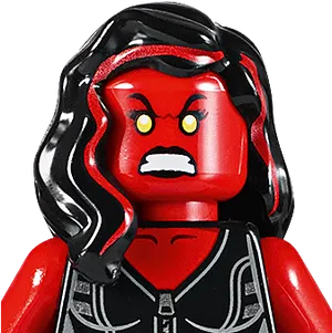 Red Lego Figure Angry Expression PNG Image