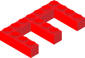 Red Lego Letter E PNG Image