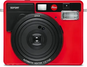 Red Leica Instant Camera PNG Image