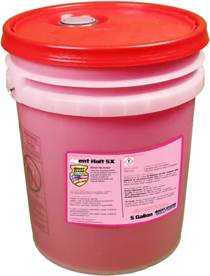 Red Lidded Pink Plastic Bucketwith Labels PNG Image