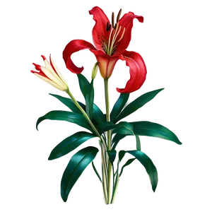 Red Lily Flower Png Dew29 PNG Image