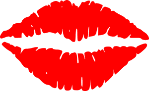 Red Lip Print Illustration PNG image with transparent background