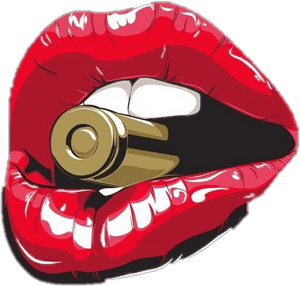 Red Lips Bullet Illustration PNG with transparent background
