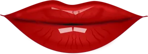 Red Lips Illustration PNG Image