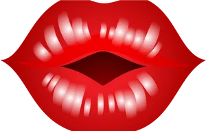 Red Lips Shining Teeth Graphic PNG Image