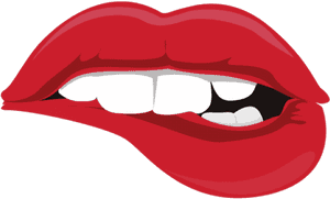 Red Lips Teeth Cartoon Illustration PNG image with transparent background