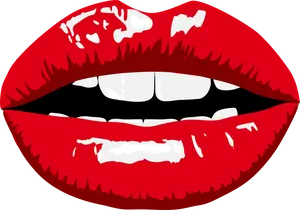 Red Lips Vector Art PNG Image