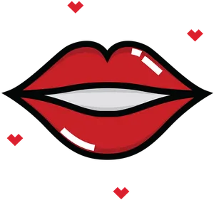 Red Lips Vector Illustration PNG Image