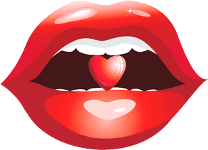 Transparent Small Red Heart Png - Lips, Png Download PNG