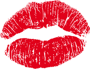 Red Lipstick Kiss Mark PNG Image