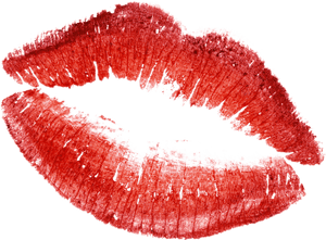 Red Lipstick Kiss Mark PNG image with transparent background