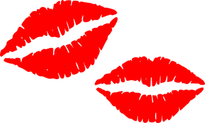 Red Lipstick Kiss Marks PNG image with transparent background