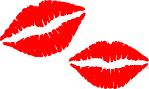 Red Lipstick Kiss Marks PNG Image