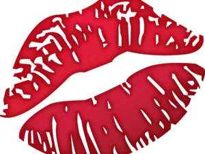 Red Lipstick Kiss Print PNG Image